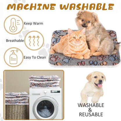 Self Warming Pet Bed, Rock the Fish to Sleep ，Small Self Heating Pet Crate Pad,Warm Fleece Pet Sleeping Mat， Thermal Extra Warm Mat Indoor & Outdoor, Double-Sided Warmth & Washable